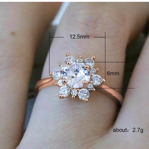 Pretty  925 Silver Wedding Rings White Sapphire - Picture 3 of 3